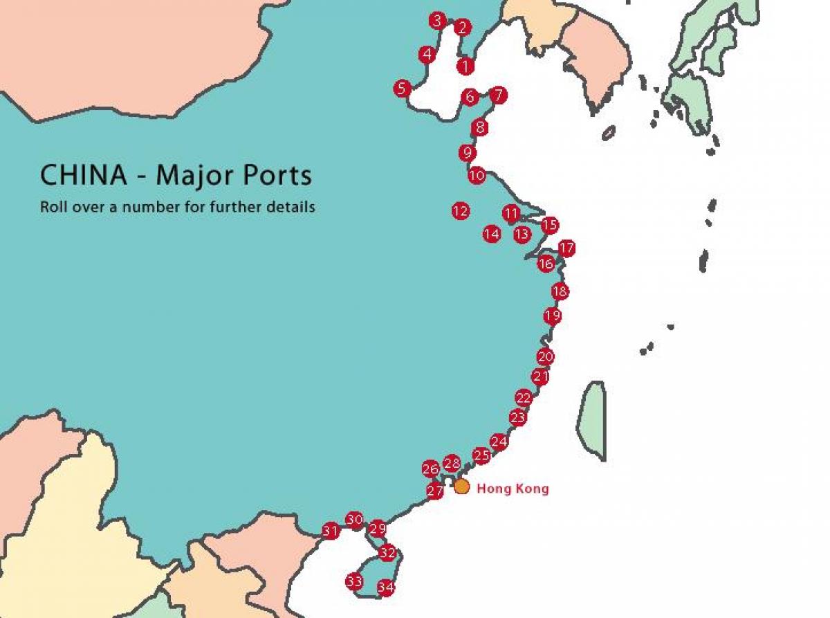 Карта китая порты морские