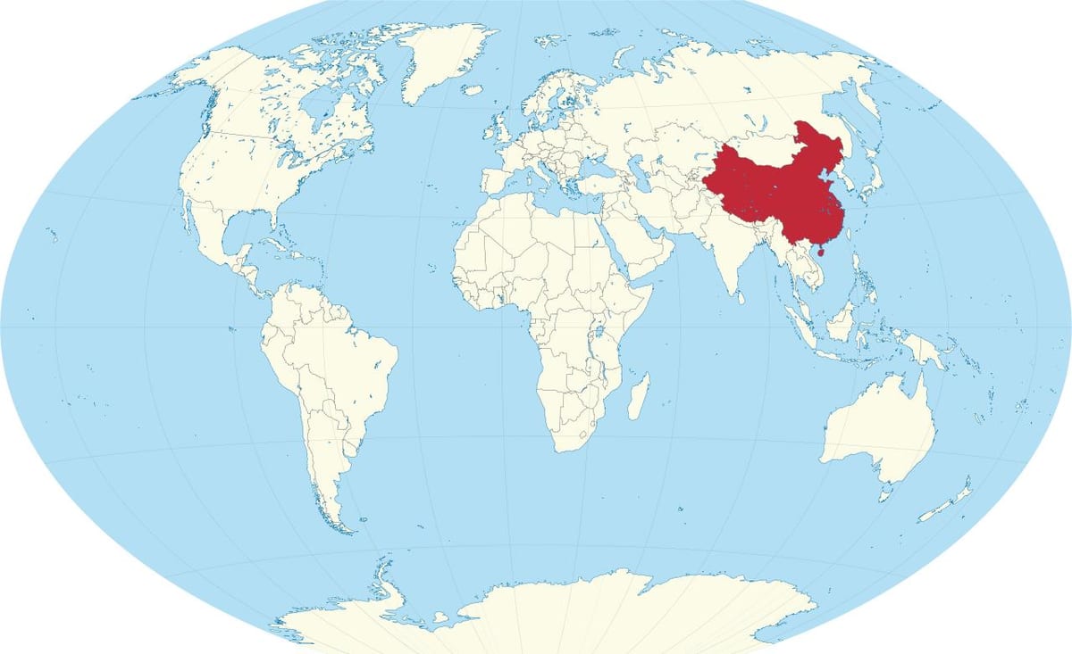 Китай на карте мира