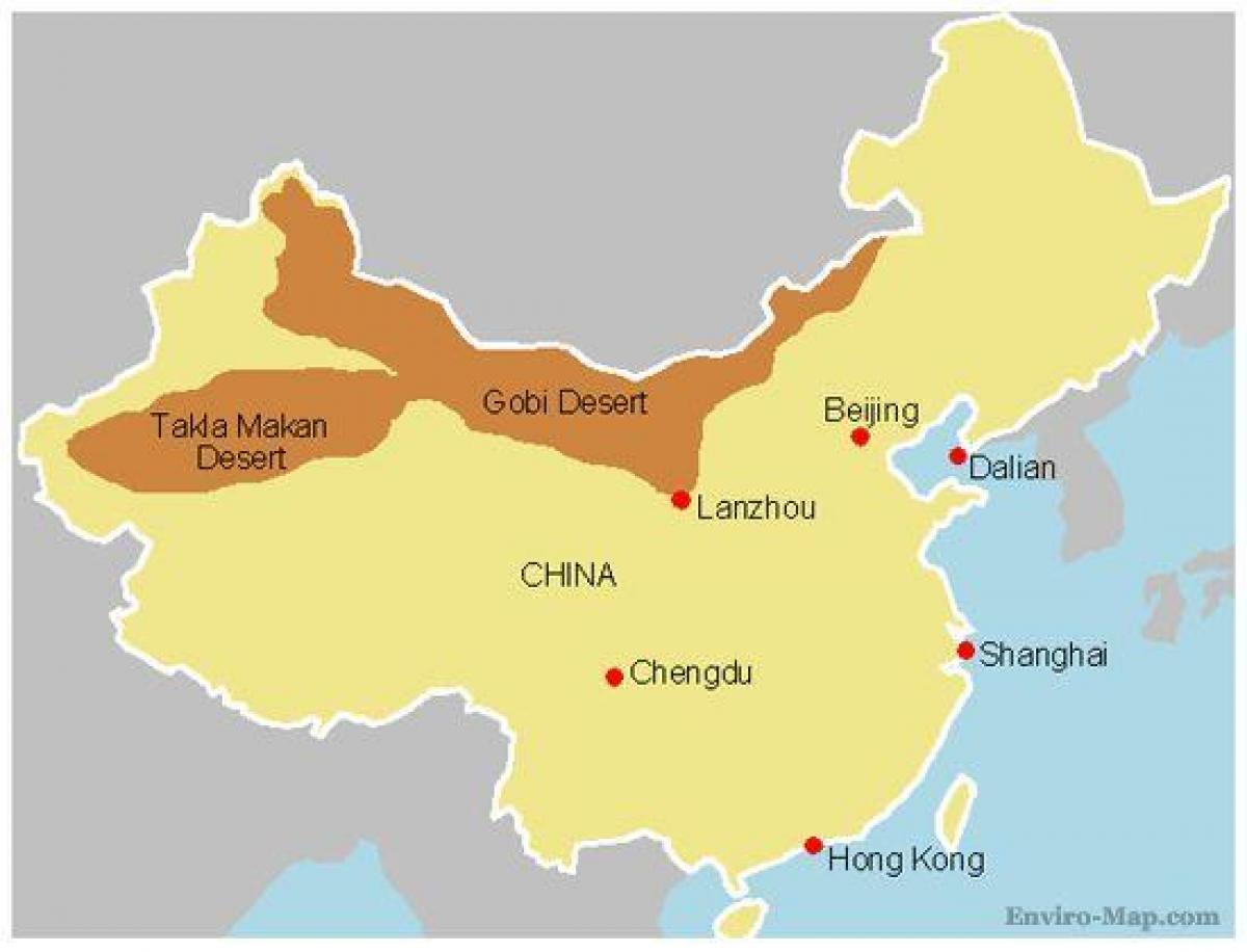 Китай карта пустыни Гоби