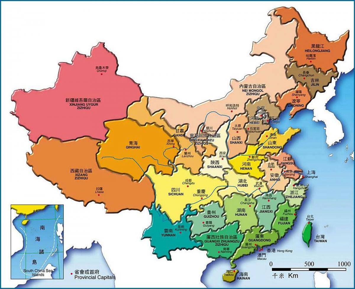 карта провинций Китая