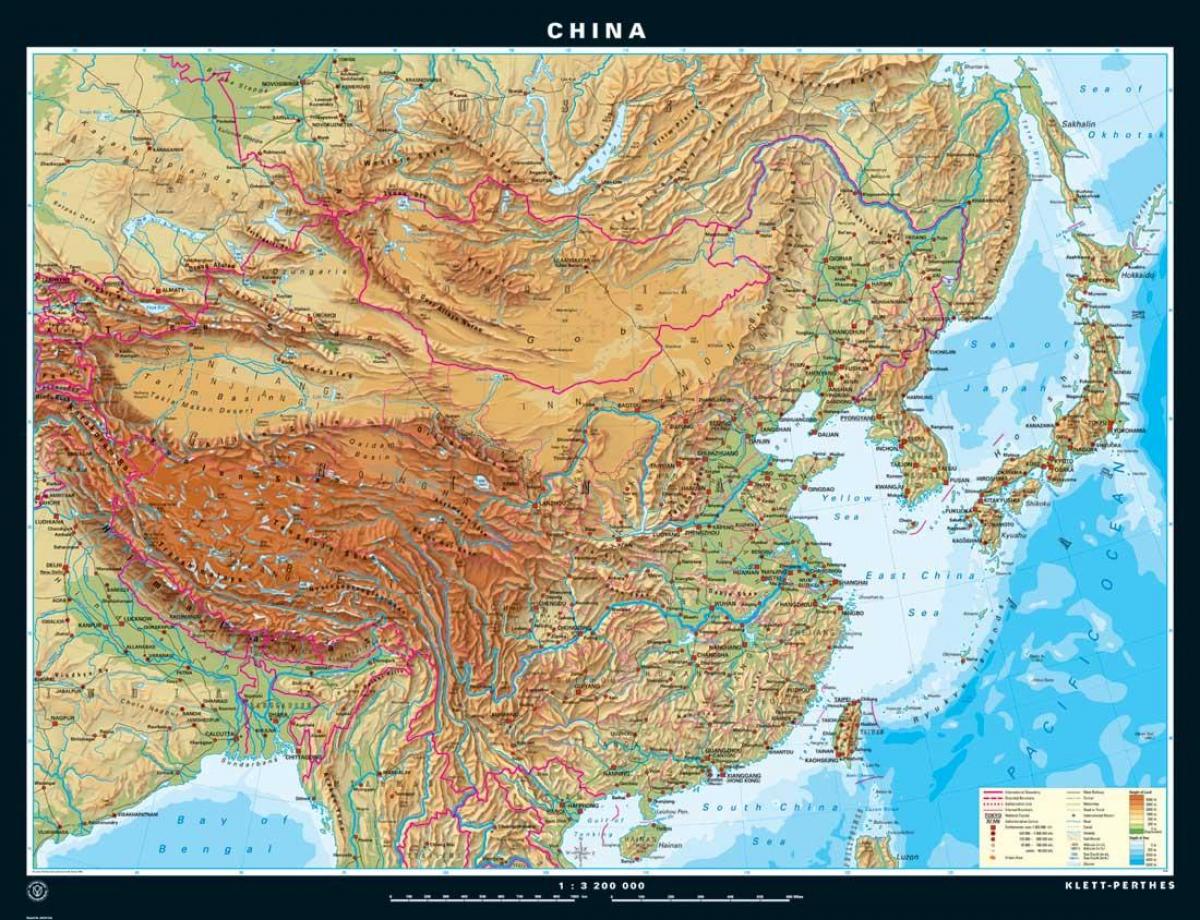 физико-географические карты Китая