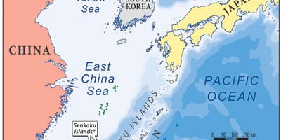 Карта Восточно-китайского моря