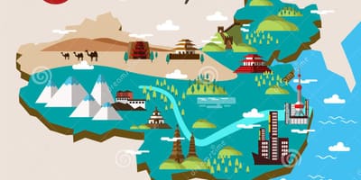Карта путешествий Китая
