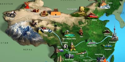 Карта Китая достопримечательности