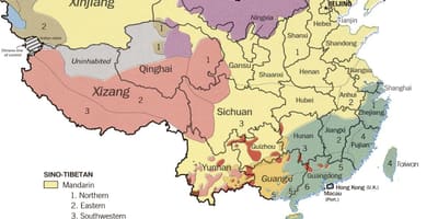 Языке карта Китая