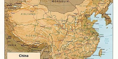 Географическая карта Китая