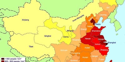 Карта Китая население