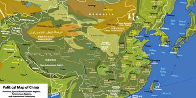 Физическая география карта Китая