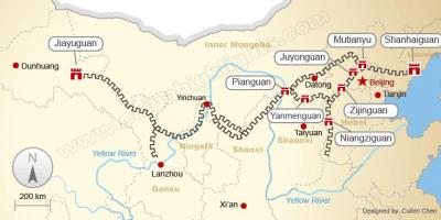 Великая Китайская стена на карте